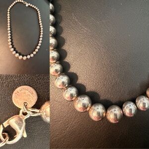 Tiffany Silver Graduated Bead Necklace